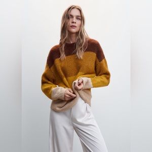 Mango Striped Knit Sweater